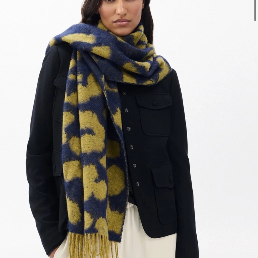 rag & bone Navy and Mustard Scarf